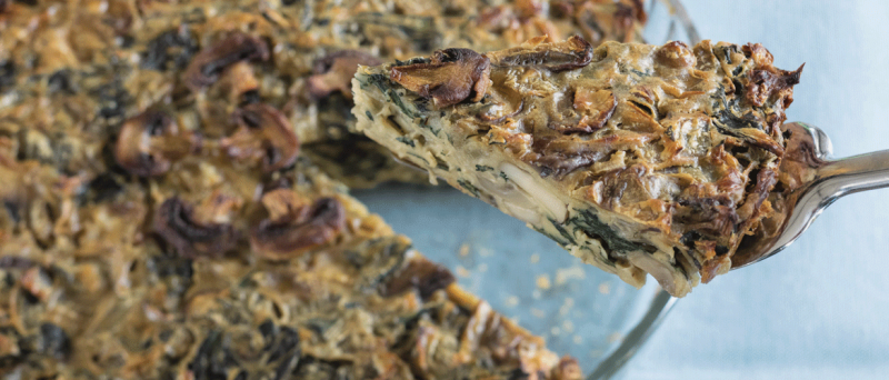 פשטידת פטריות עם בצל ומנגולד